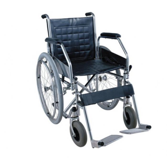 Chrome-Plated Wheelchair with Pneumatic Tire