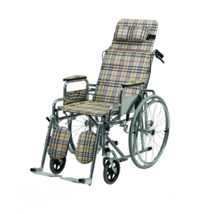 Chrome-plated Reclining Wheelchair